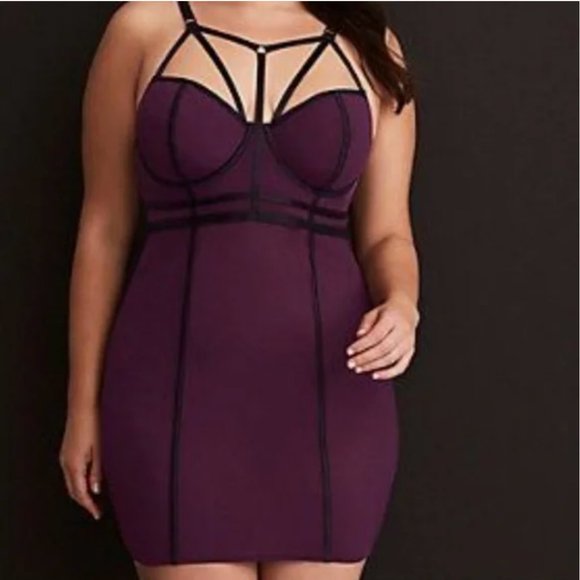 torrid Other - Torrid Purple Black Mesh Chemise 2X